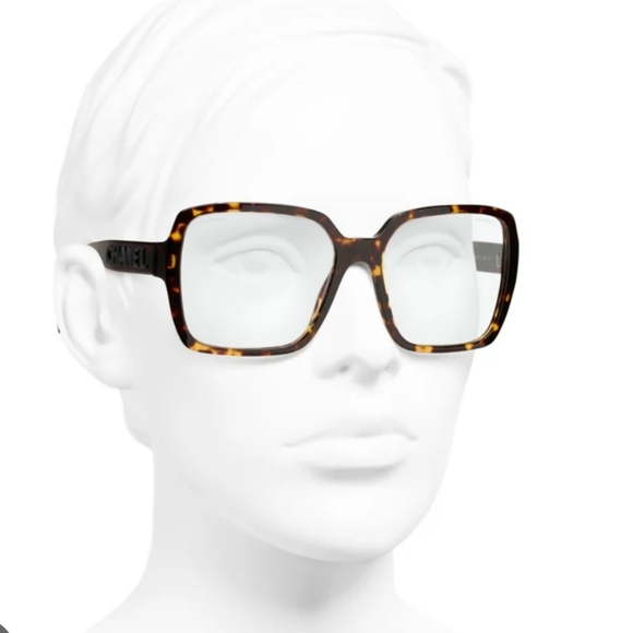 Chanel - Square Eyeglasses RX Frames Blue light-  Dark Tortoise 5408 A - Picture 2 of 11